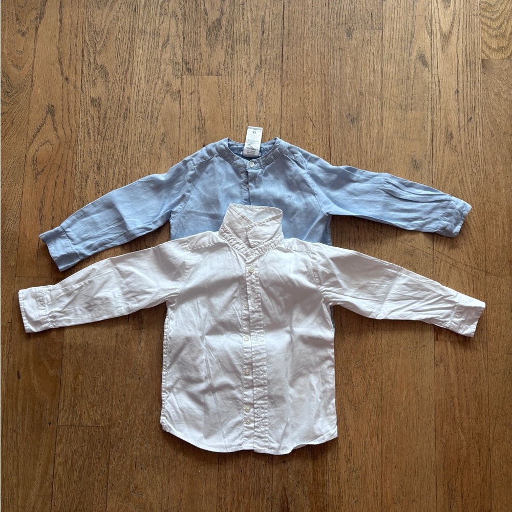 Set of 2 Jacadi Blue and White Kids Button-Down Shirts